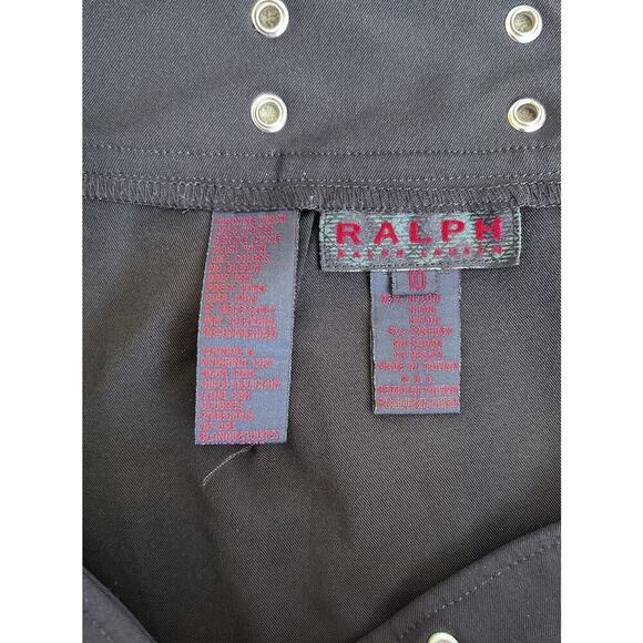 Lauren Ralph Lauren Black Skirt Silver Grommet Waist Detail Size 10/32” Waist - Picture 5 of 5